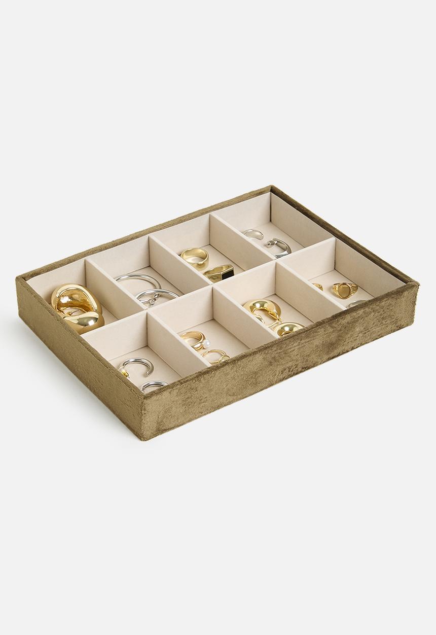 Storage Solutions - velvet lined jewlery organiser - bronze