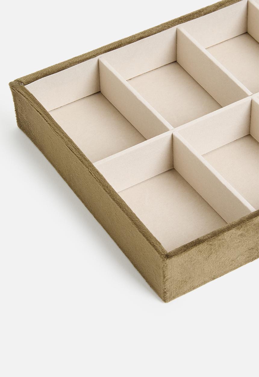 Storage Solutions - velvet lined jewlery organiser - bronze