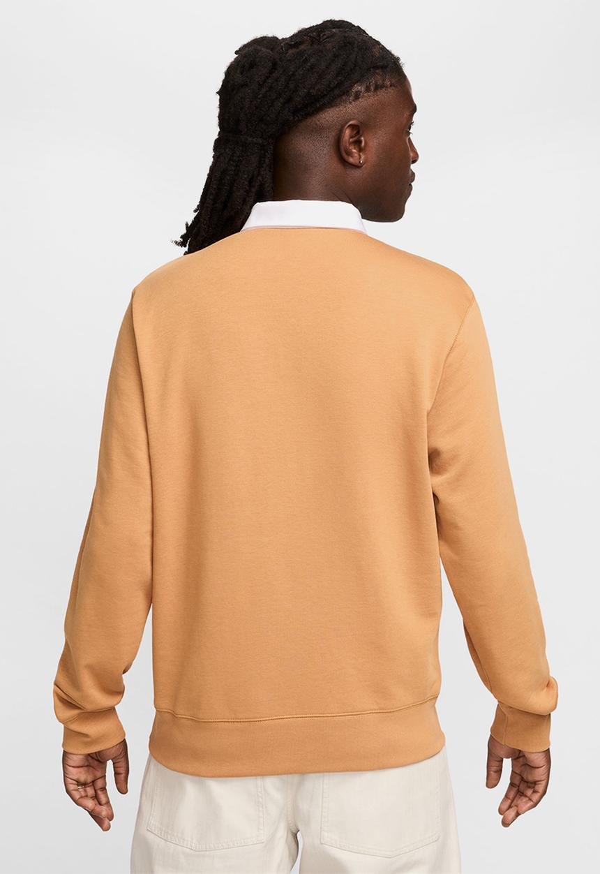 Nike - Nike Club Fleece Long-Sleeve Fleece Polo - flax/white