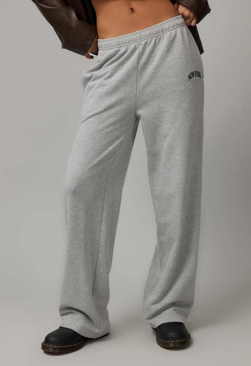 Factorie - Graphic Straight Leg Trackpant - Grey Marle/Ny Phantom