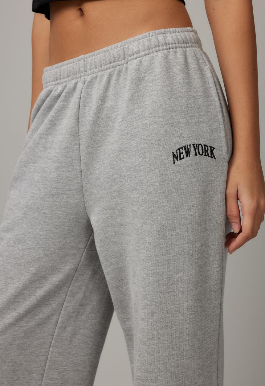 Factorie - Graphic Straight Leg Trackpant - Grey Marle/Ny Phantom