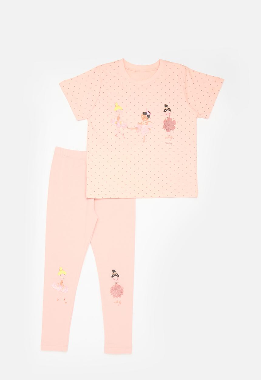 Pop Candy - Printed top and legging set-pink