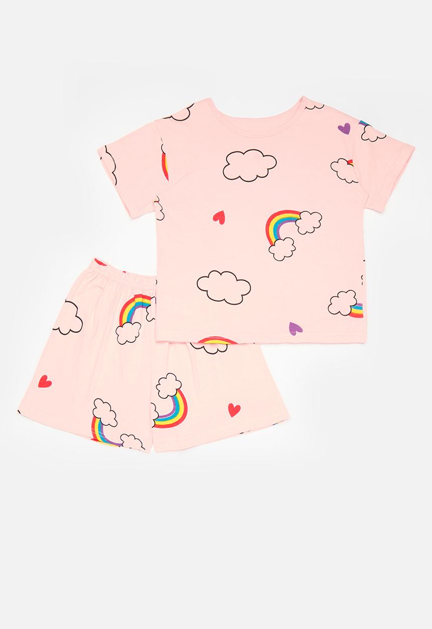 Pop Candy - Rainbow print pj set - pink