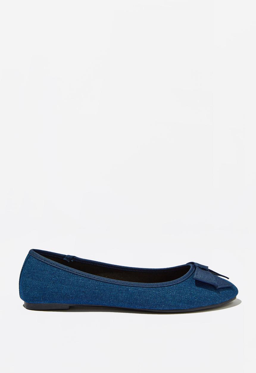 Cotton On - Emma bow ballerina - denim