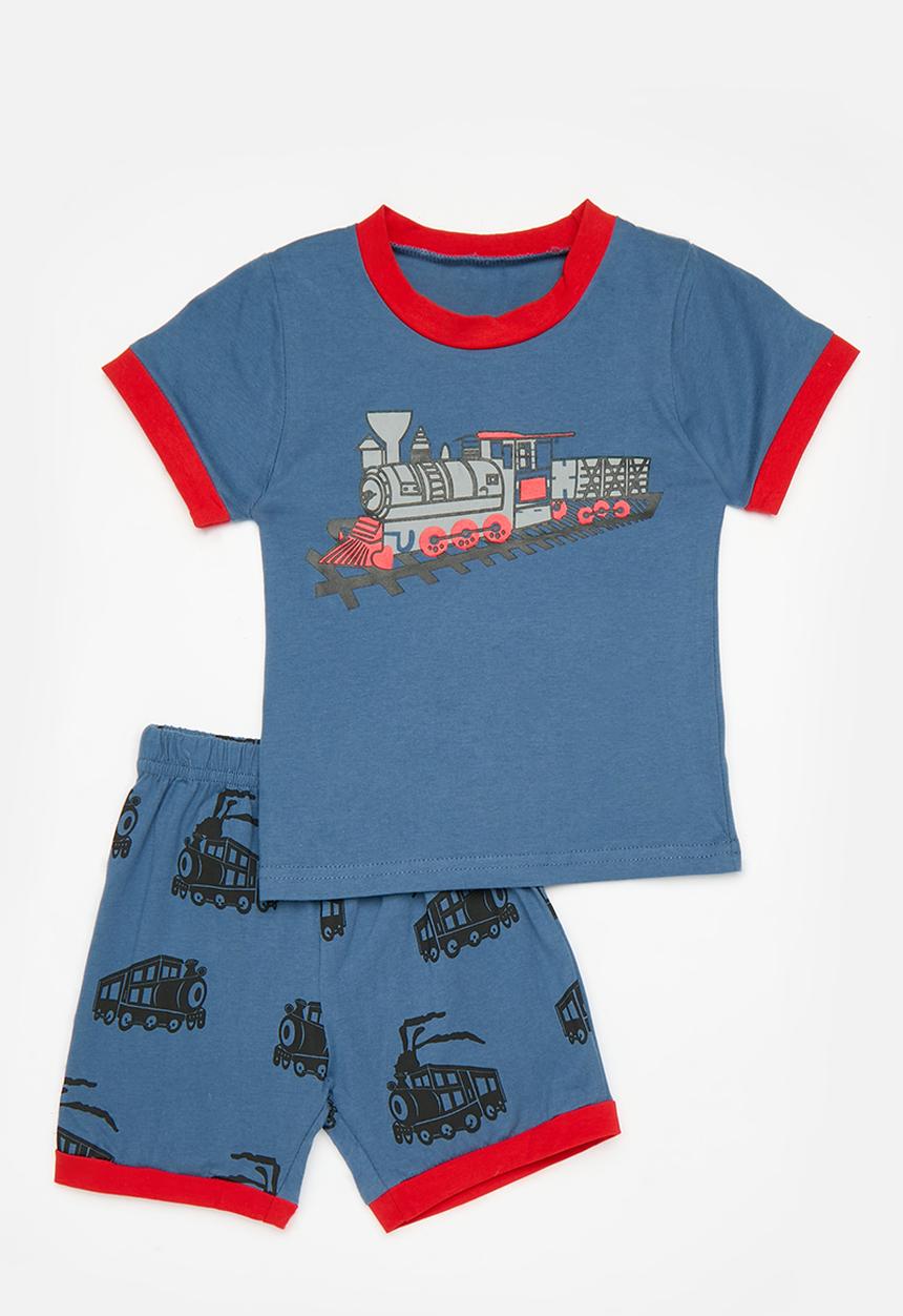Pop Candy - Contrast pj set-blue & red