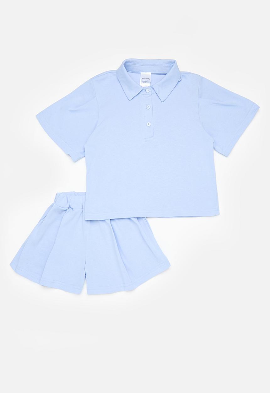 Pop Candy - Golf shirt and short set-blue