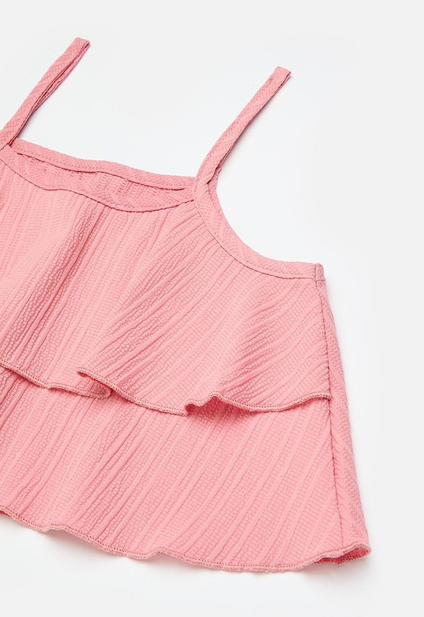 Pop Candy - Cropped cami & pants set-pink