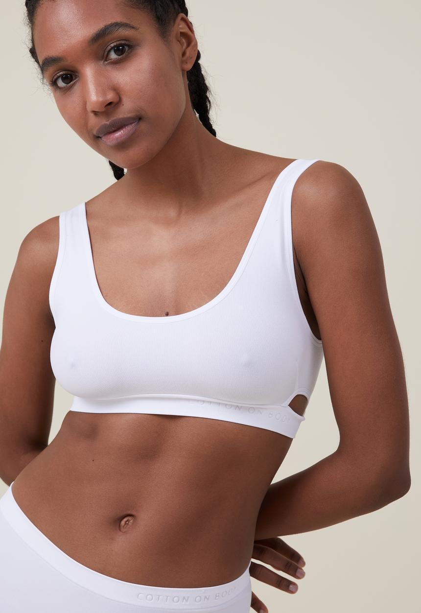 Cotton On - Seamless Light Weight Boyshort Brief - White Debossed