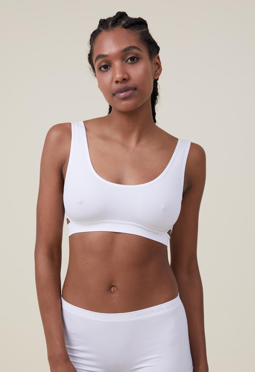 Cotton On - Seamless Light Weight Boyshort Brief - White Debossed