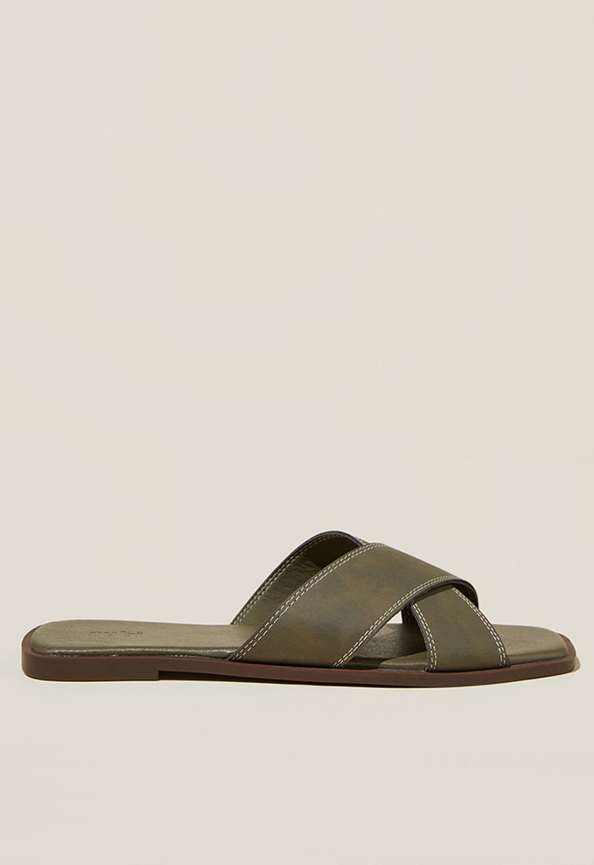 Cotton On - Cloverly crossover slide - khaki nubuck