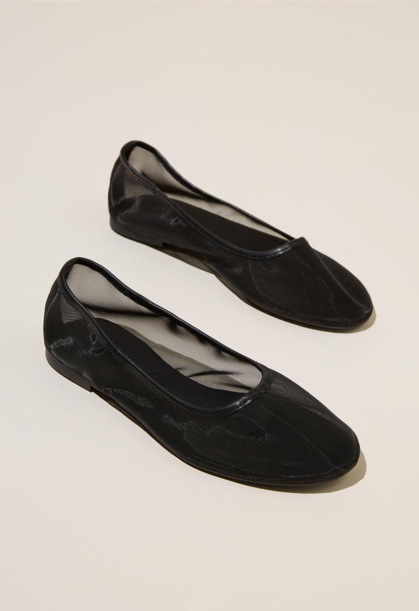 Cotton On - Amy round ballet - black fine mesh