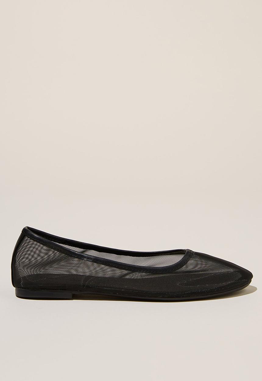Cotton On - Amy round ballet - black fine mesh