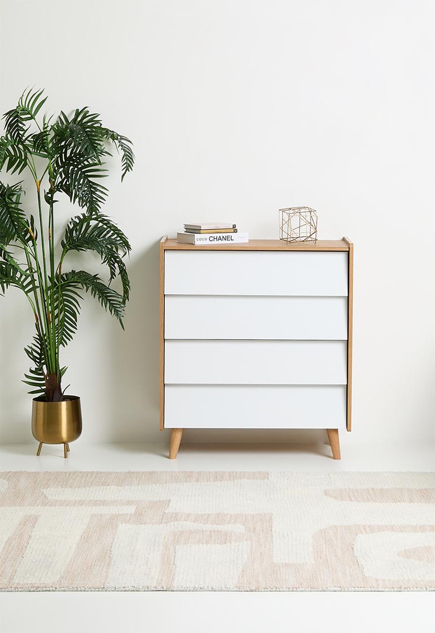 Sixth Floor - Lois 4 drawer storage - natural & white