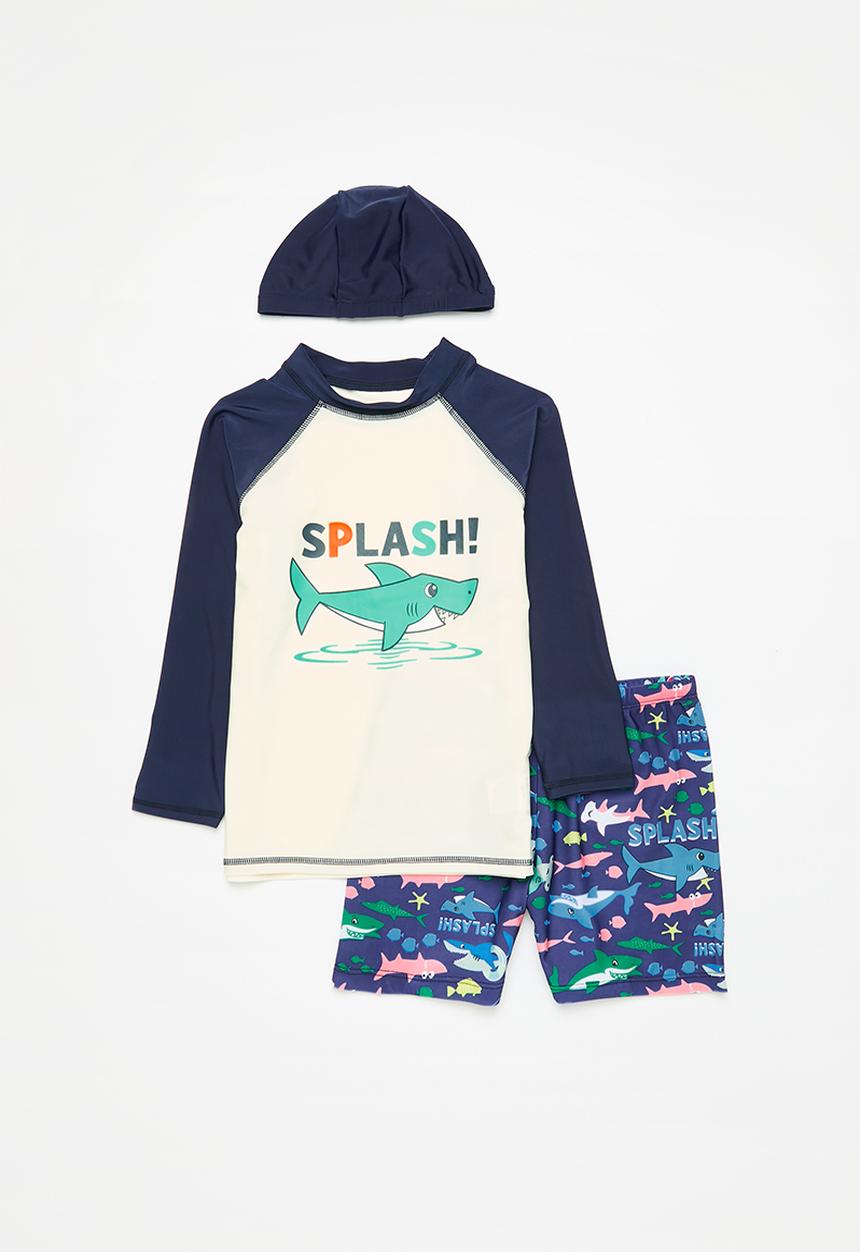 Pop Candy - 3 Piece swimset - blue & white