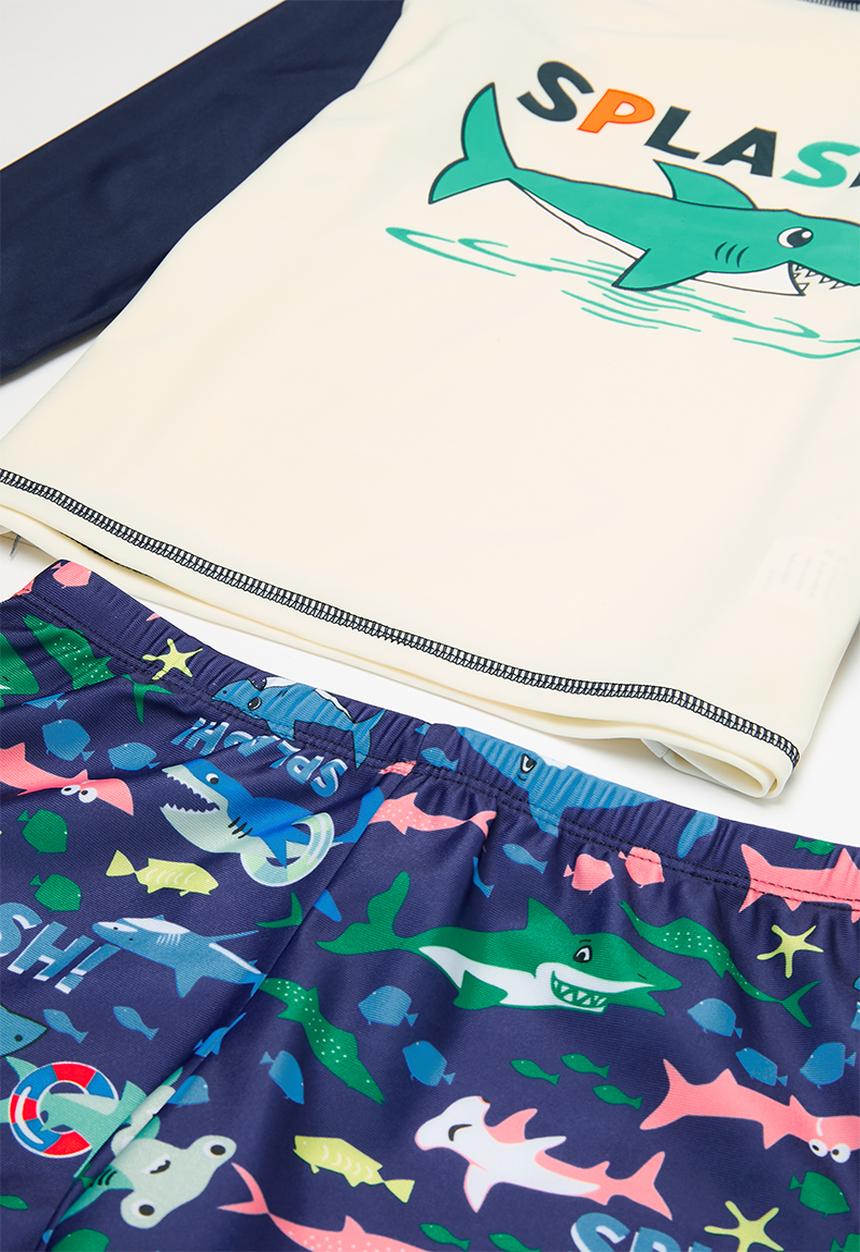 Pop Candy - 3 Piece swimset - blue & white