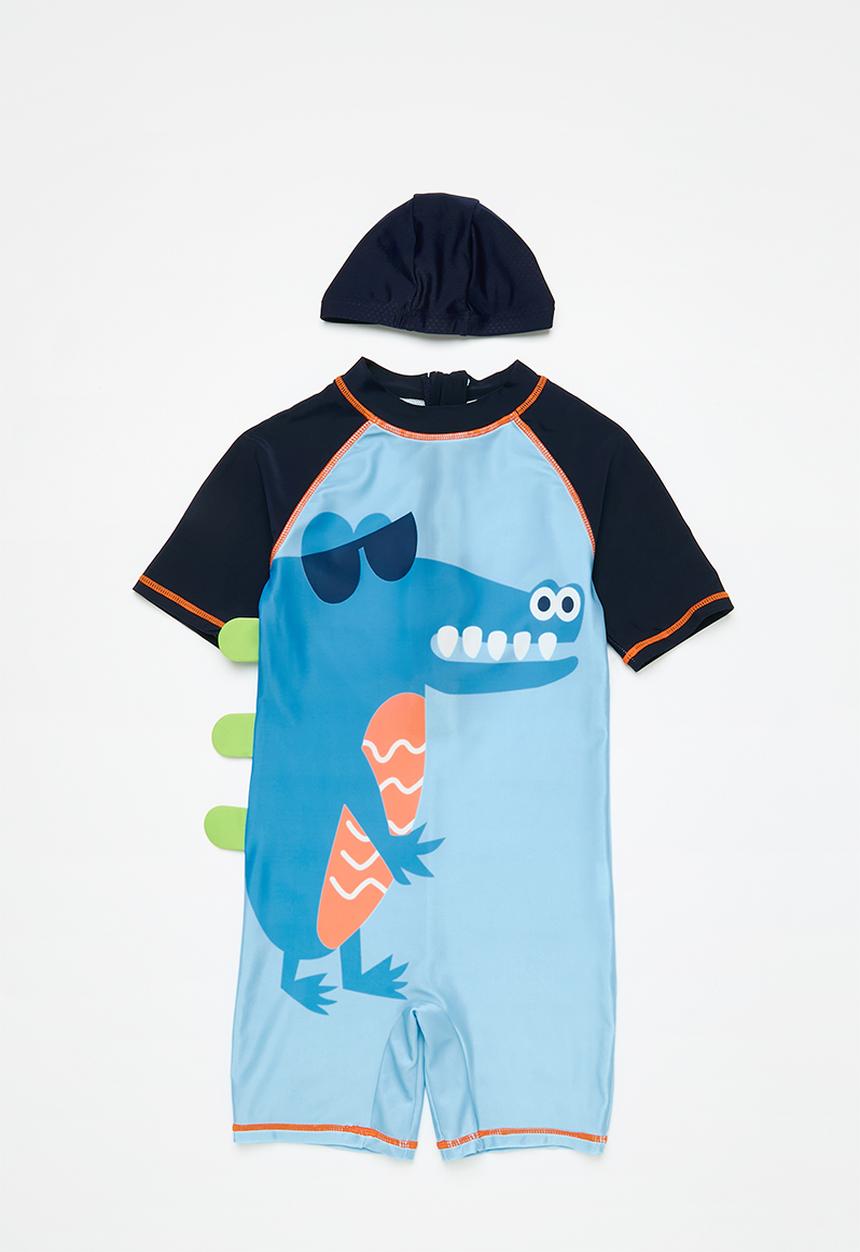 Pop Candy - Printed swimsuit and cap set - blue