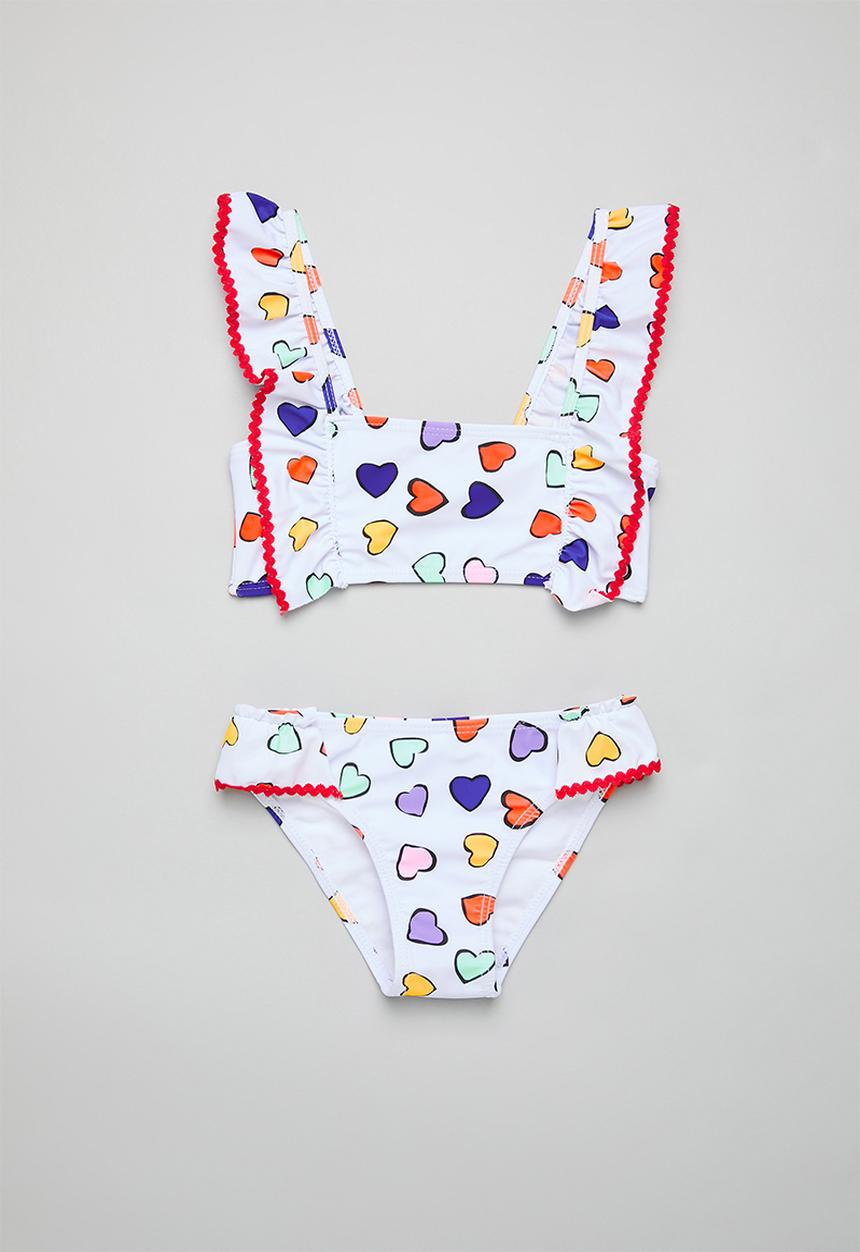 Pop Candy - Heart print bikini set - white