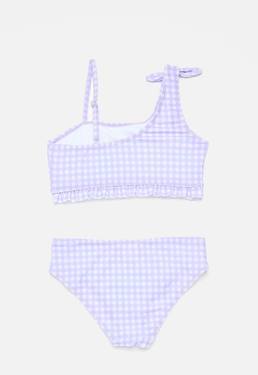 Pop Candy - Gingham bikini set - purple & white
