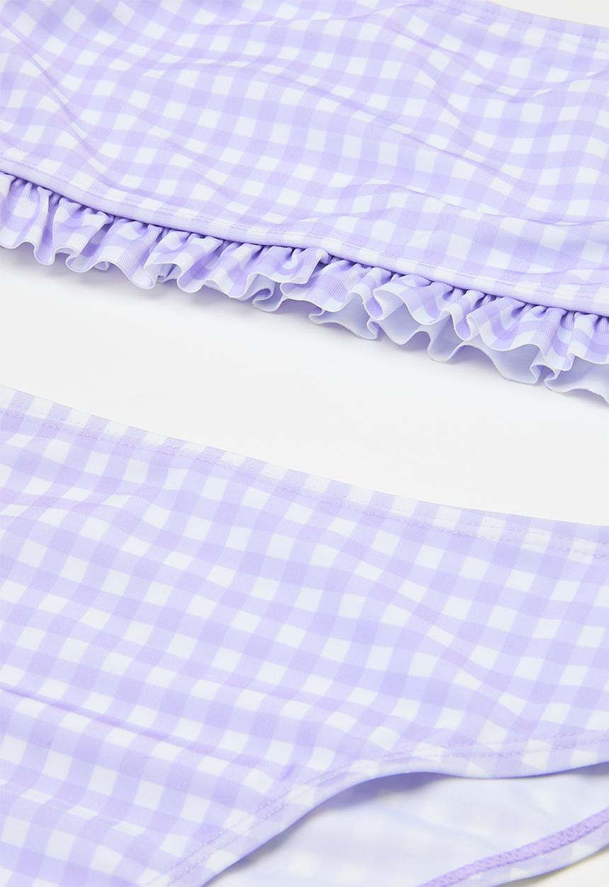 Pop Candy - Gingham bikini set - purple & white