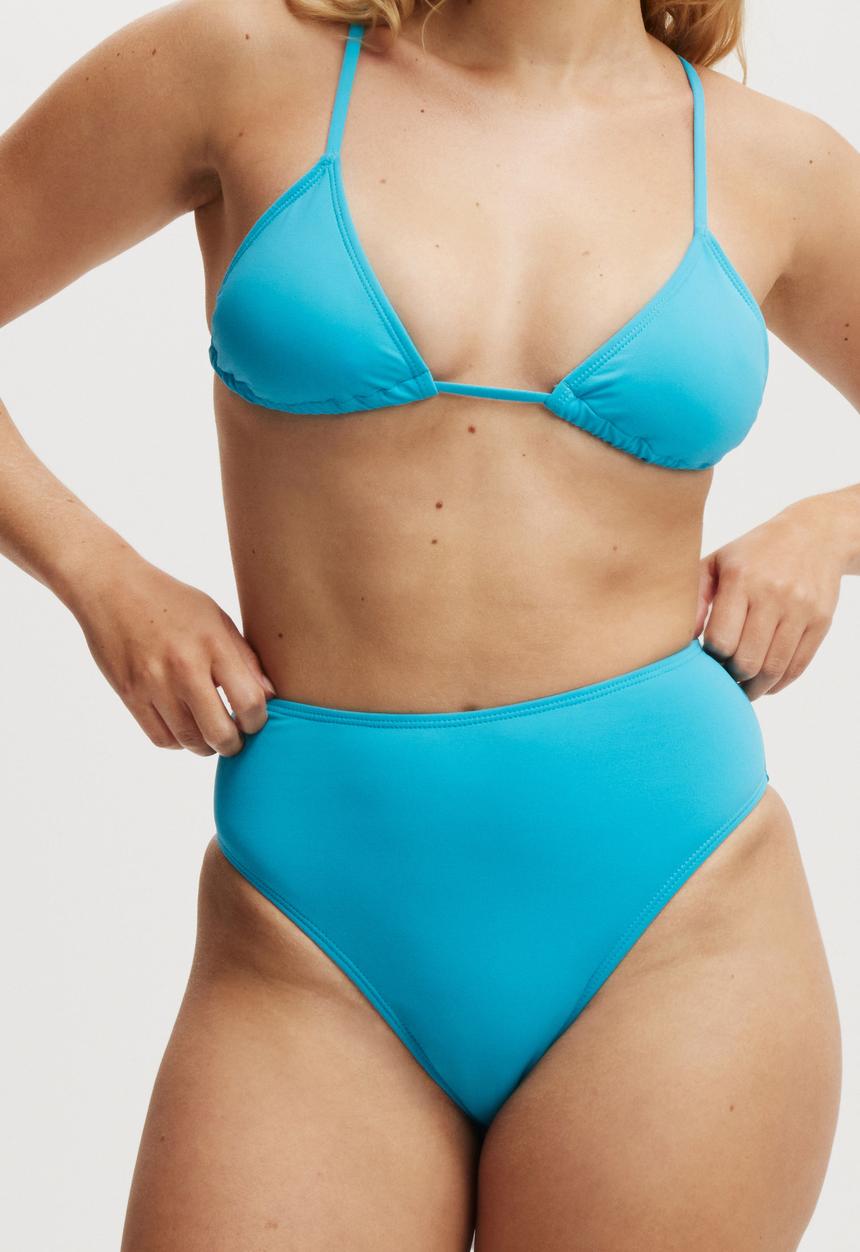 Cotton On - High waisted Cheeky Bikini Bottom - Crystal Sea