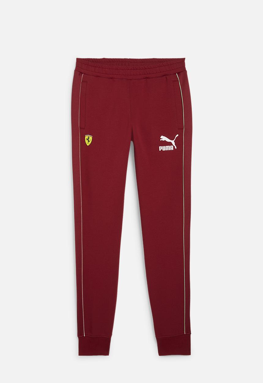PUMA - Ferrari Race Iconic T7 Track Pants - Intense Red-Speed Yellow