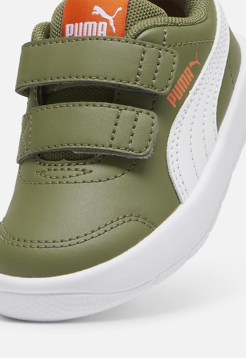 PUMA - Courtflex V3 V Inf - Puma Olive-Puma White