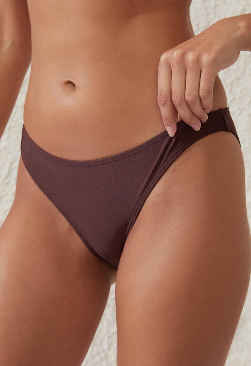 Cotton On - Full Bikini Bottom-Willow Brown Shimmer