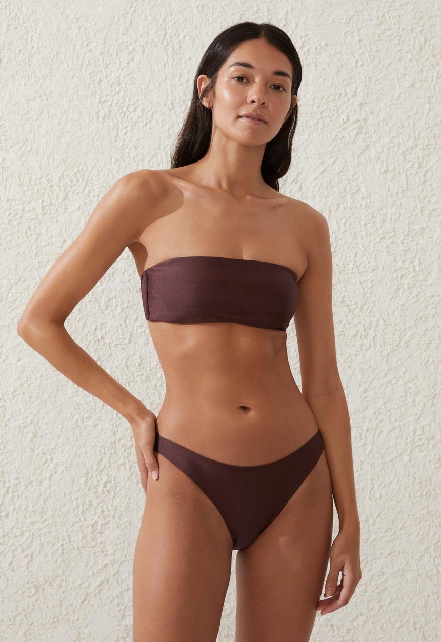 Cotton On - Full Bikini Bottom-Willow Brown Shimmer