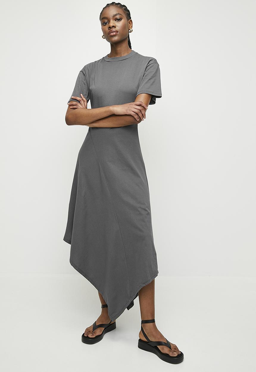 Superbalist - Asym T-shirt Dress - Odessy Grey