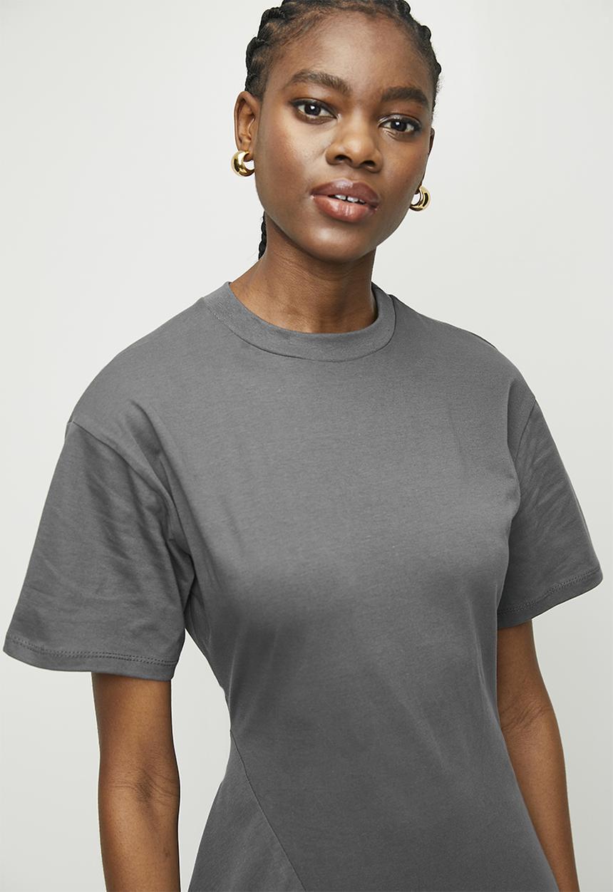 Superbalist - Asym T-shirt Dress - Odessy Grey