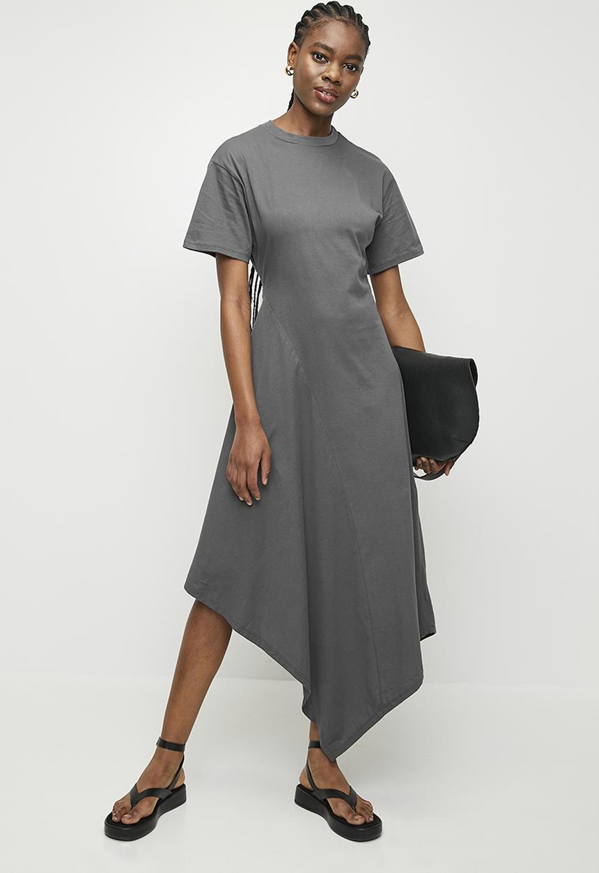 Superbalist - Asym T-shirt Dress - Odessy Grey