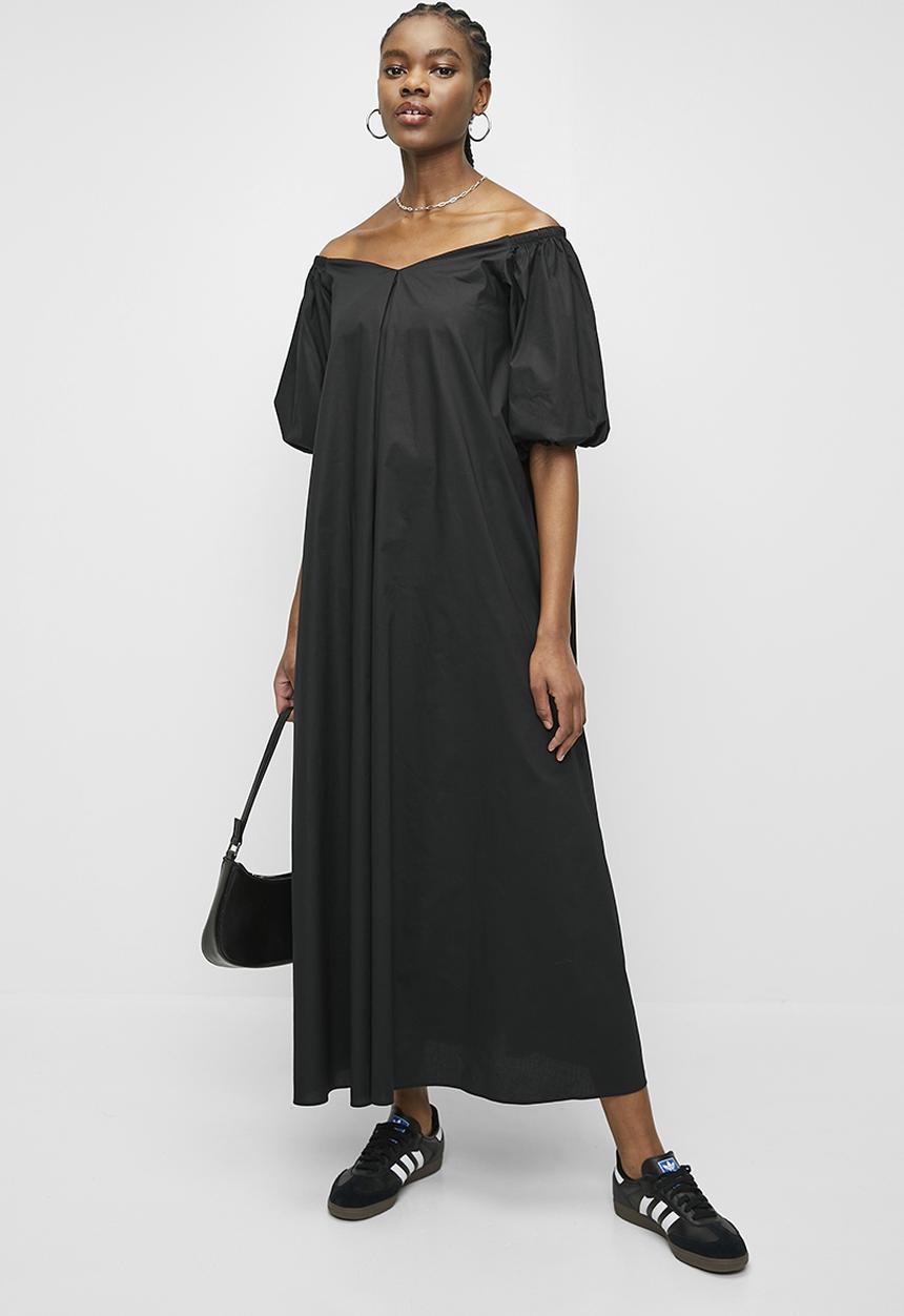 Superbalist - Puff sleeve maxi trapeze dress - black
