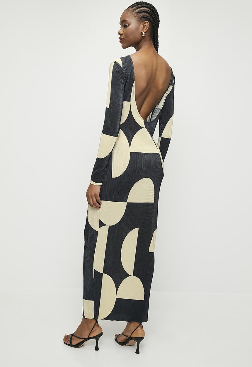 Superbalist - Plisse midi dress - half circle geo