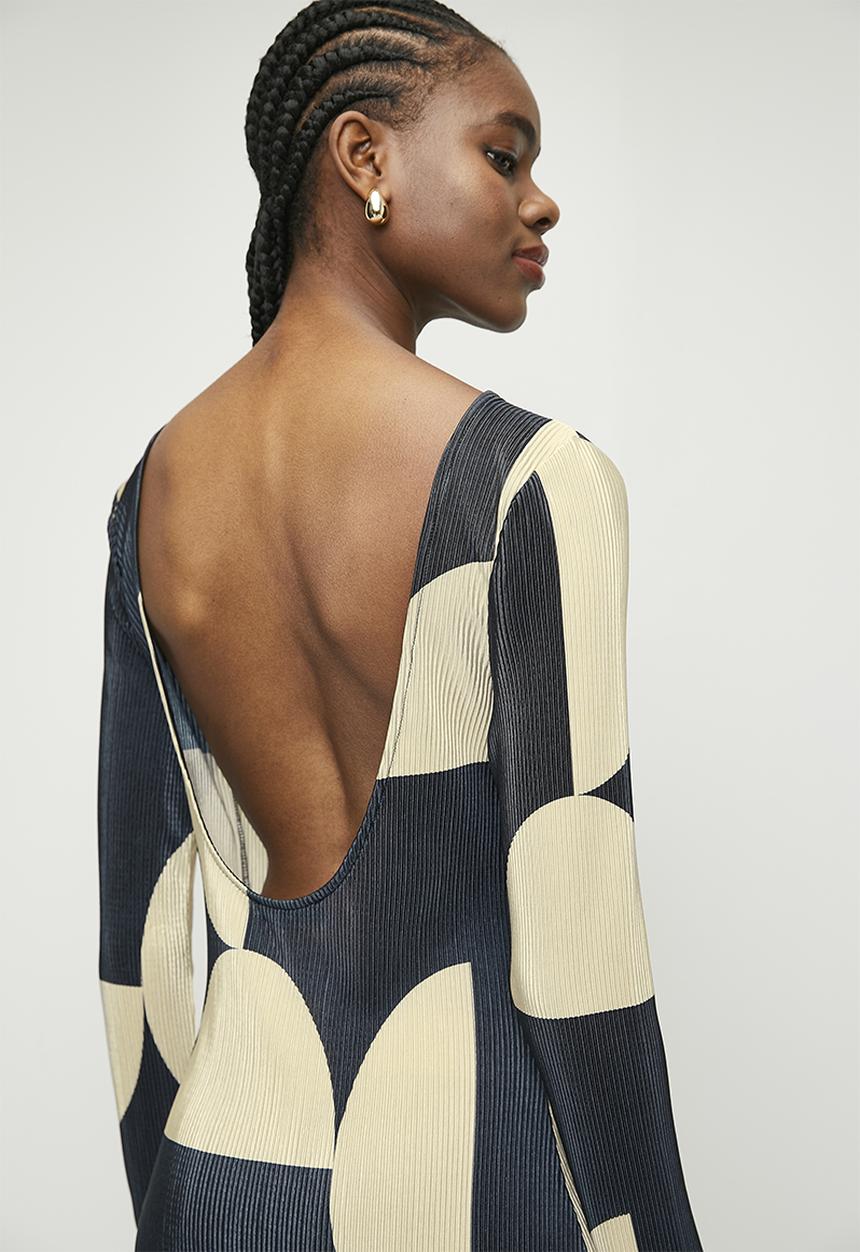 Superbalist - Plisse midi dress - half circle geo