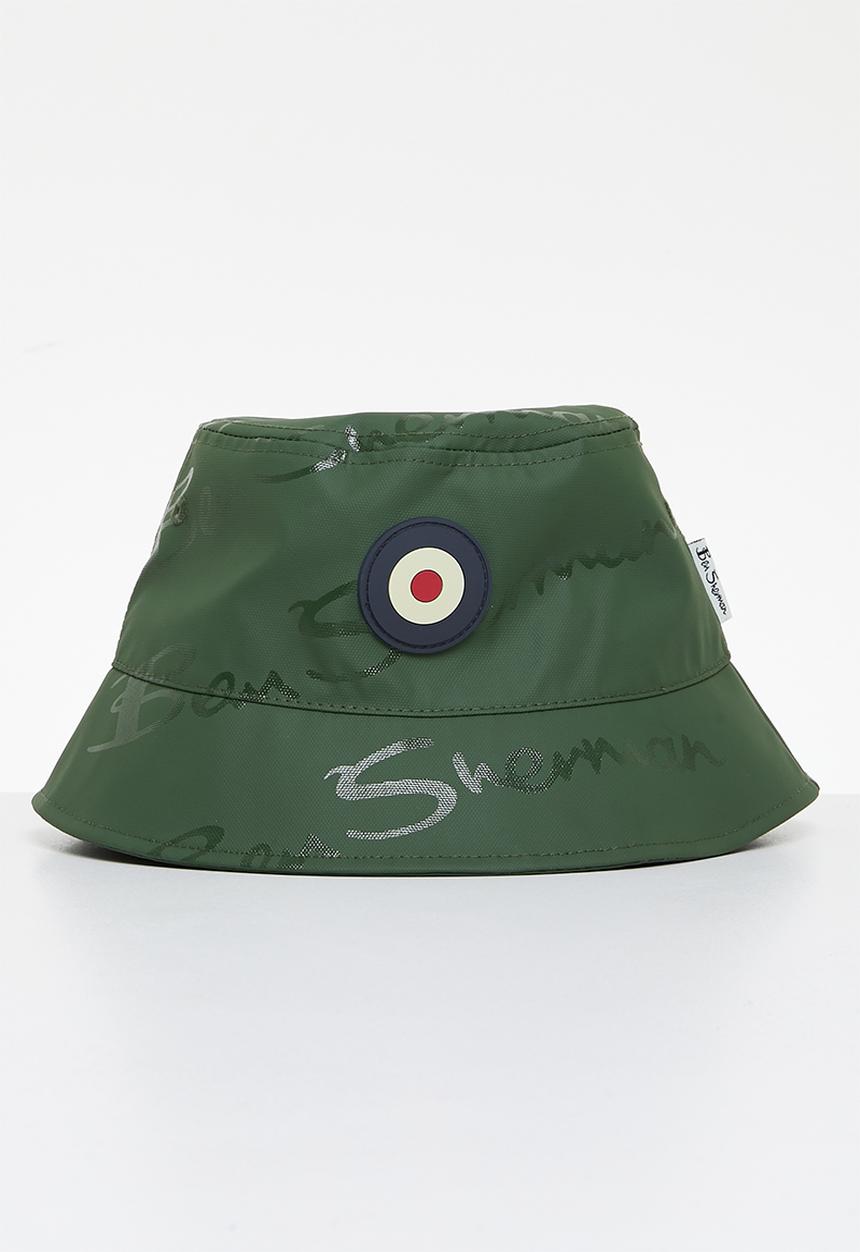 Ben Sherman - Wax Plastisol Tar Bucket Hat - Dark Olive