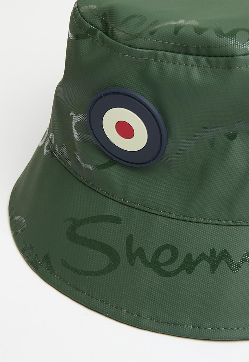 Ben Sherman - Wax Plastisol Tar Bucket Hat - Dark Olive
