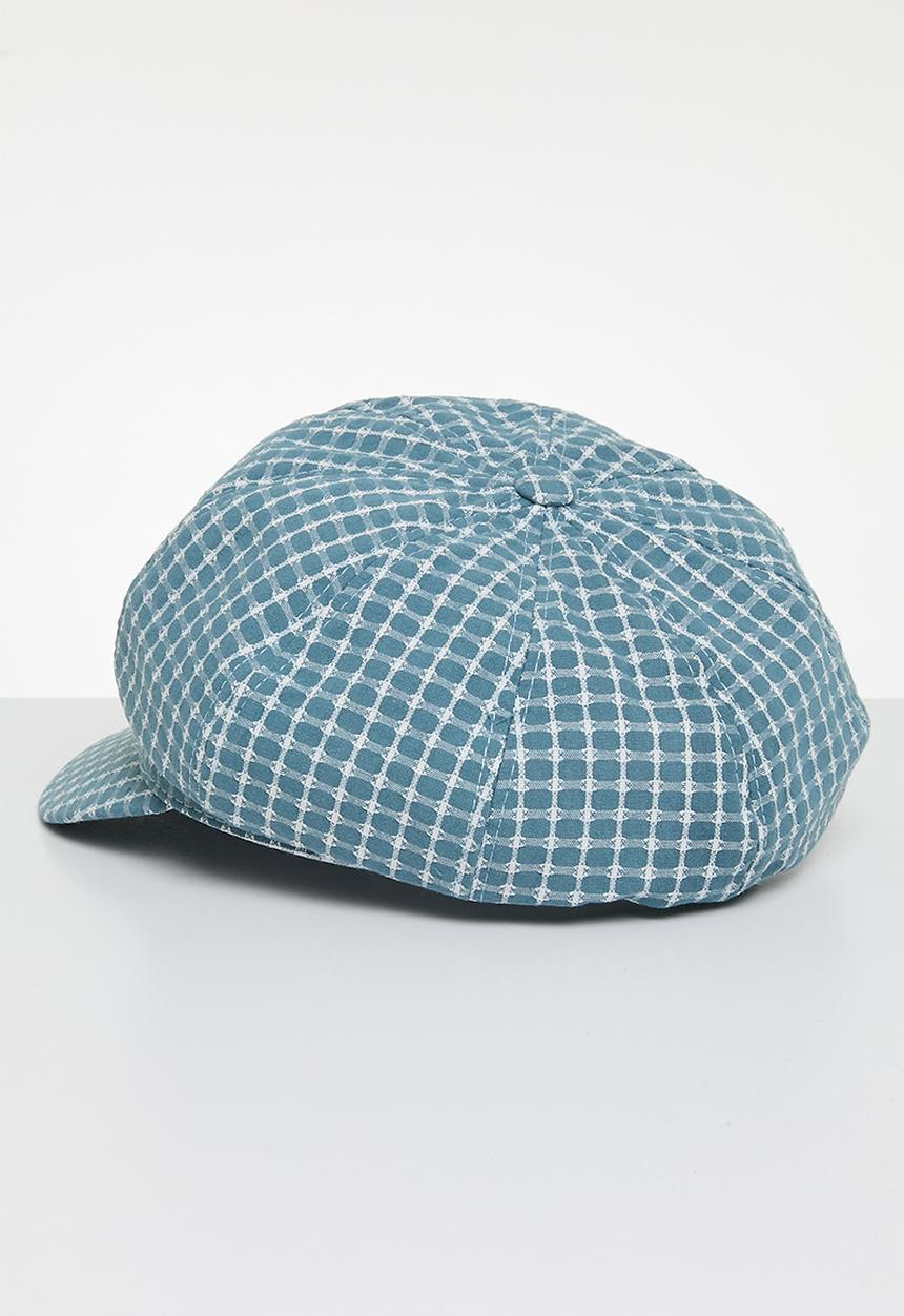 Superbalist - Checkered baker boy hat-blue