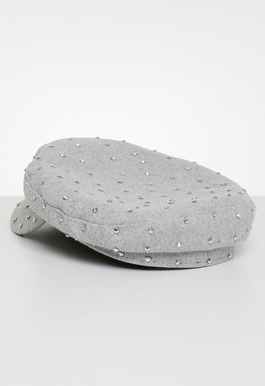 Superbalist - Studded baker boy hat-grey