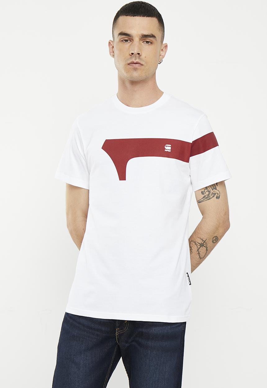 G-STAR - Graphic 13 slim r short sleeve tee - white