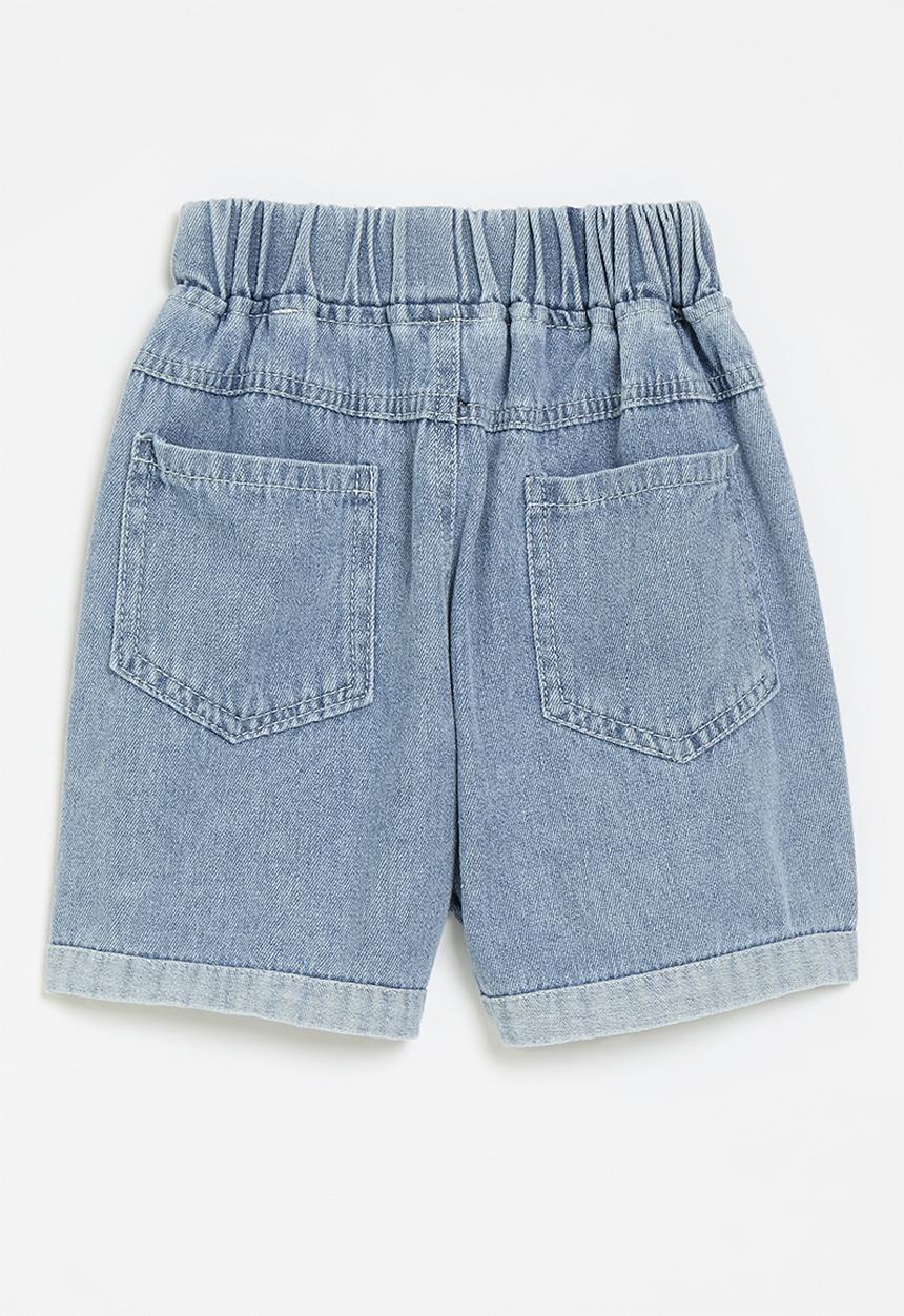Pop Candy - Heart print denim shorts-blue