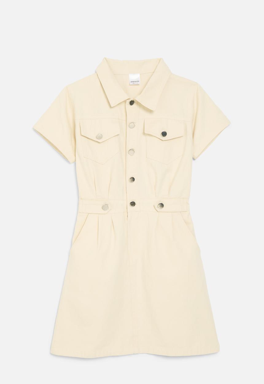 Pop Candy - Button down dress - beige