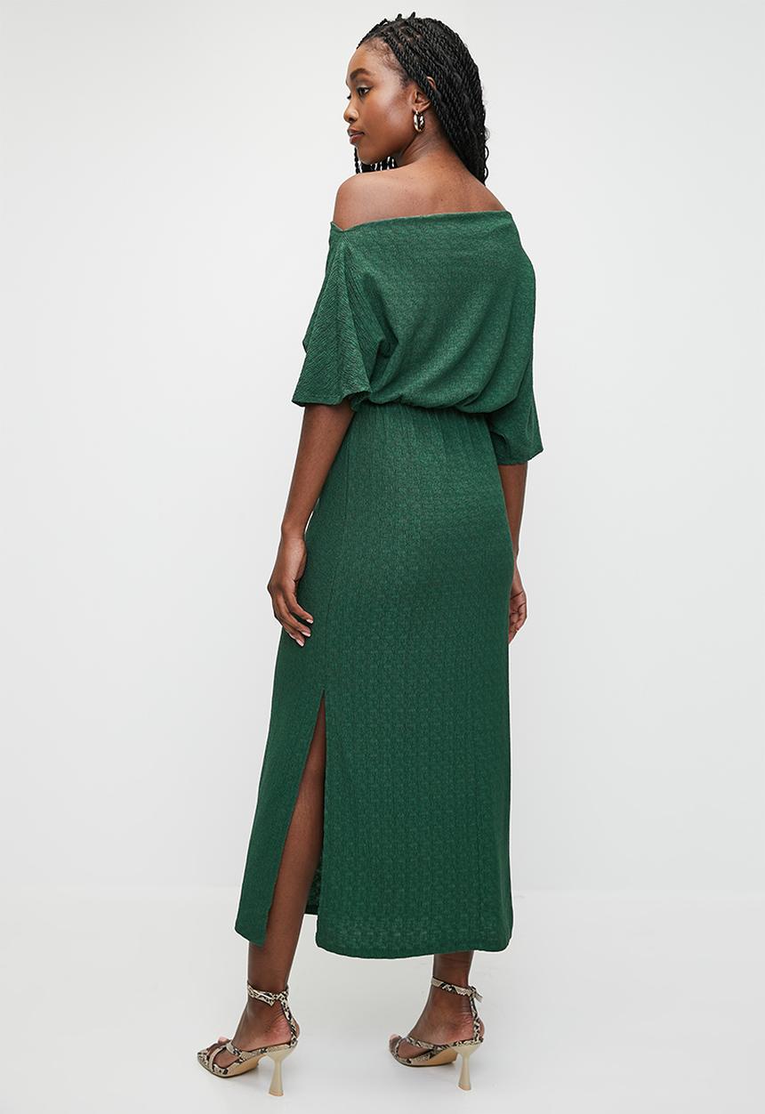 MILLA - Off shoulder knit midi dress - sycamore