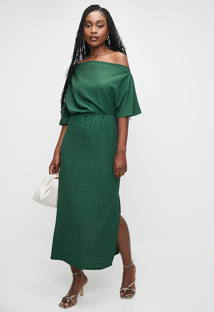 MILLA - Off shoulder knit midi dress - sycamore