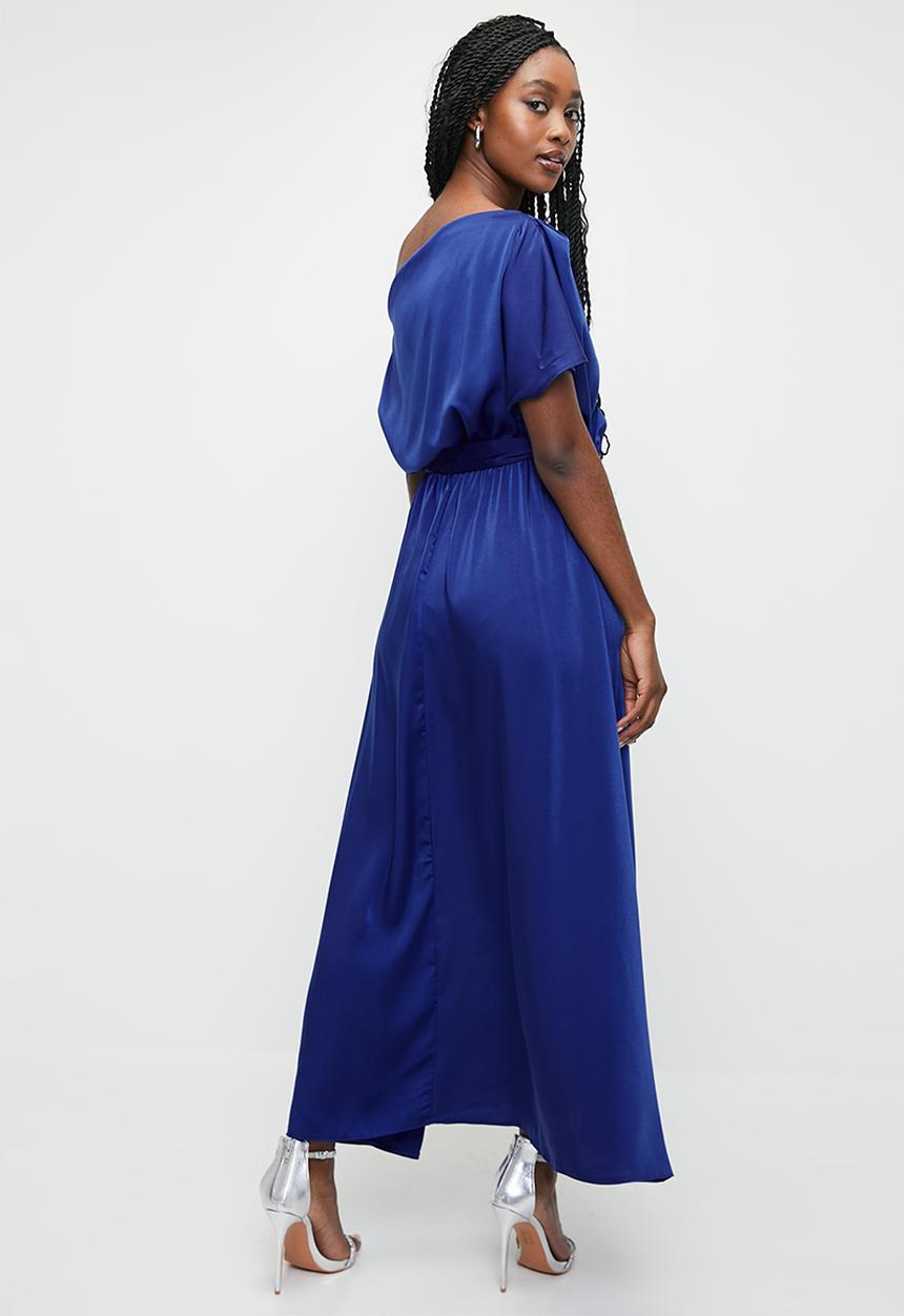 MILLA - Slash neck maxi dress - medieval blue