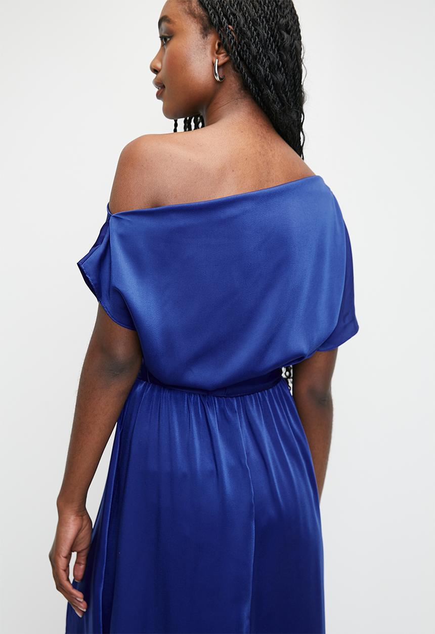 MILLA - Slash neck maxi dress - medieval blue