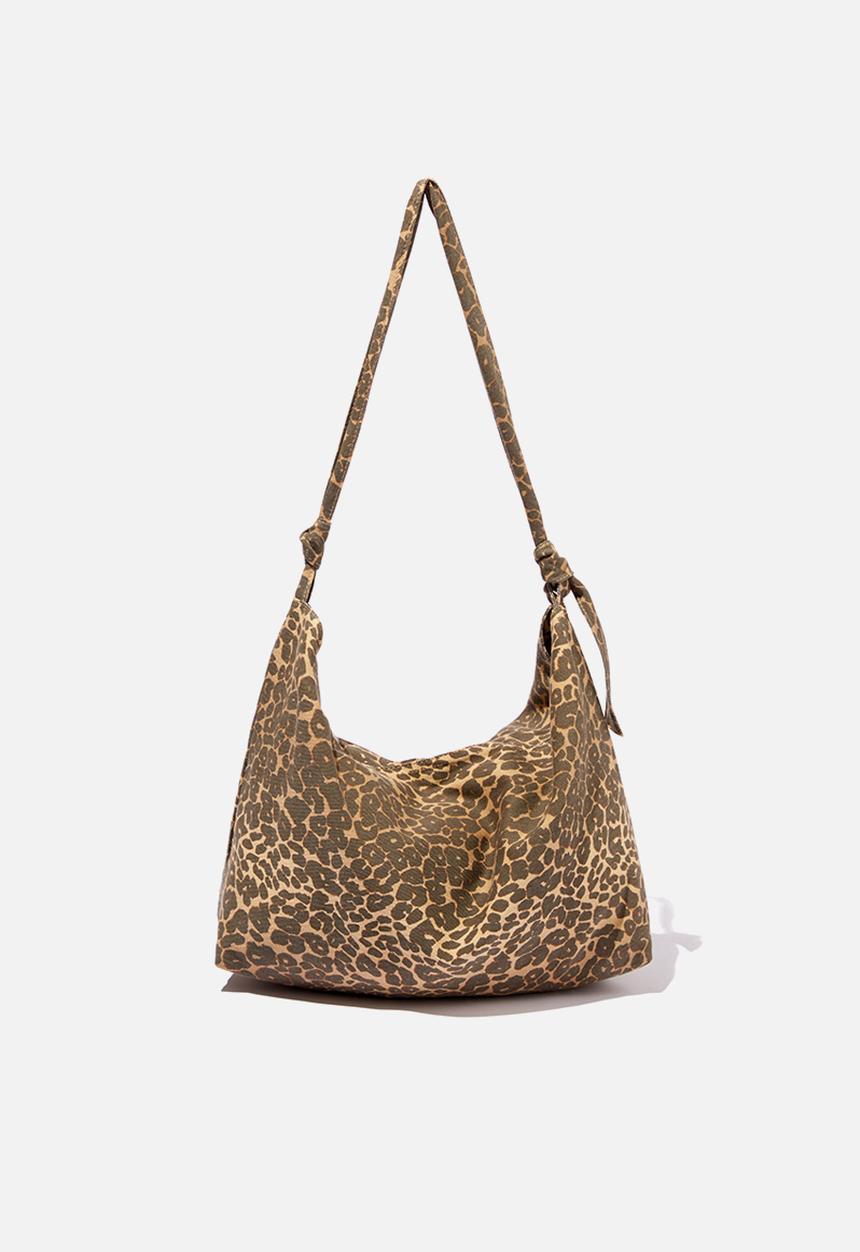 Rubi - Alex Knotted Slouchy Tote - Leopard Canvas