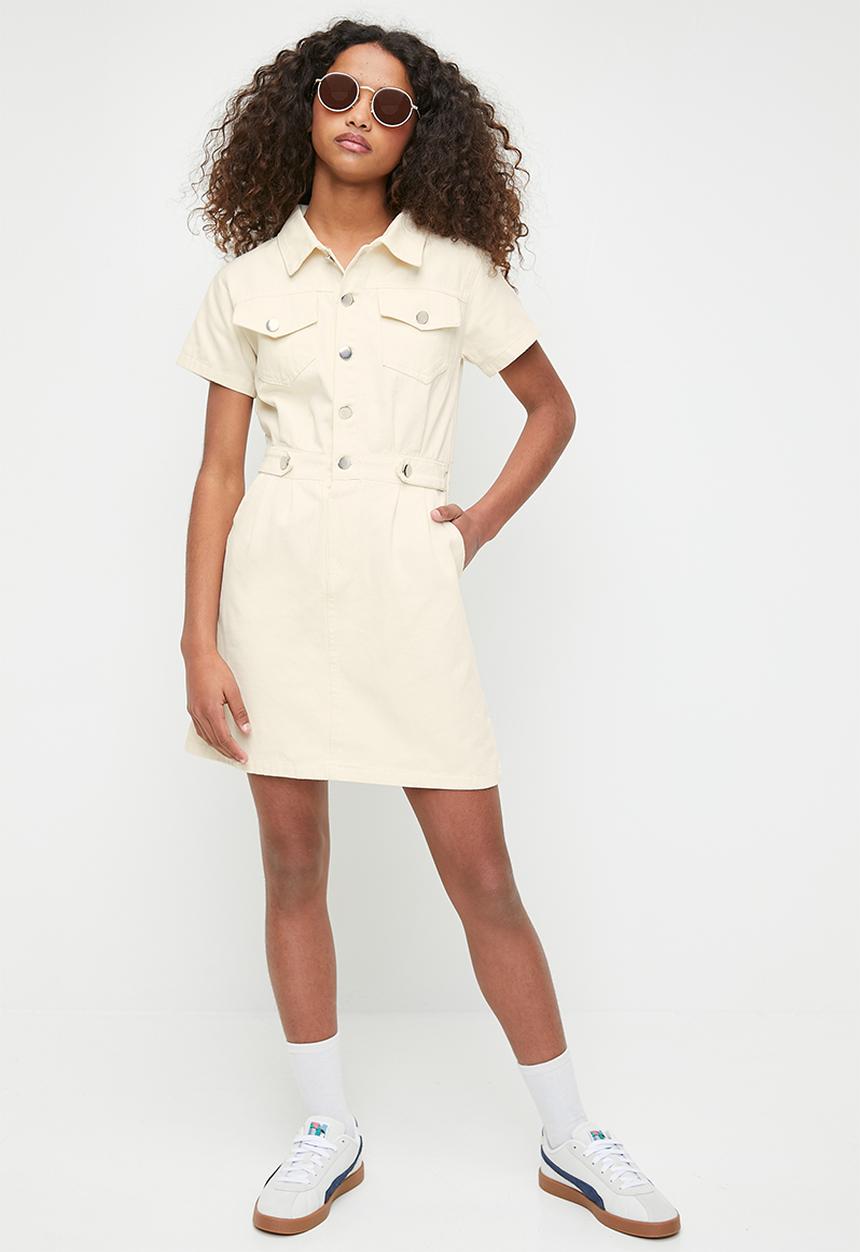 Pop Candy - Button down dress - beige