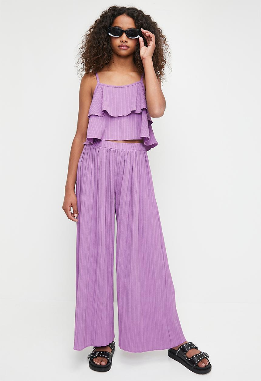 Pop Candy - Cropped cami & pants set - purple