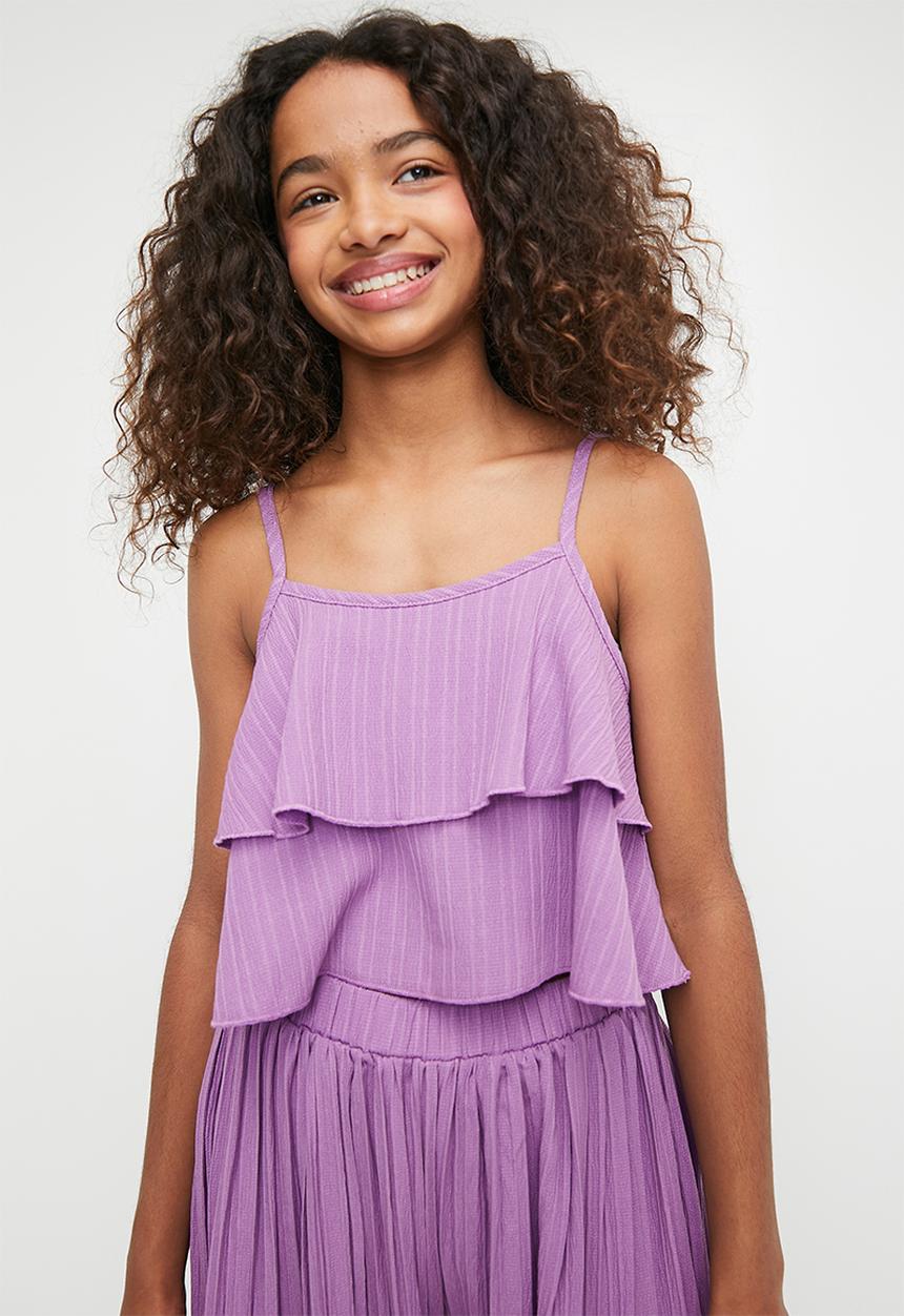 Pop Candy - Cropped cami & pants set - purple