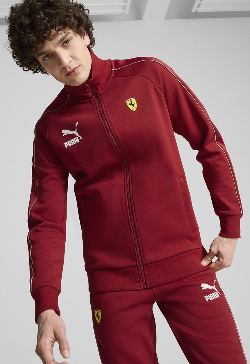 PUMA - Ferrari Race Iconic T7 Track Jacket - Intense Red-Speed Yellow